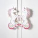 Handcrafted Acacia Wood Unicorn Cupboard Handles Set